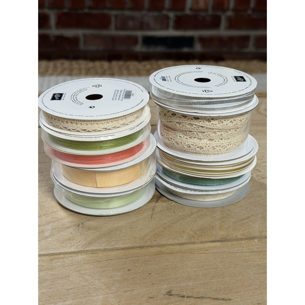 Stampin' Up! Ribbon Lot of 10 Nylon Cotton Lace Brand New Assorted Sizes